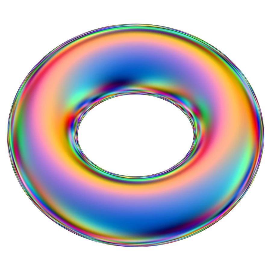 潮流酸性全息金属镭射机能彩虹3D立体几何图形png免抠图片素材【048】
